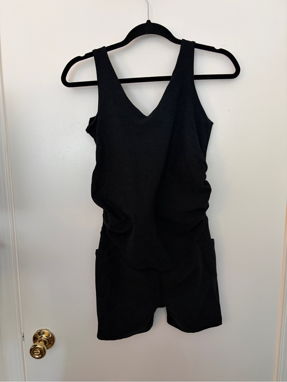 Beyond Yoga - Movin Mama Maternity Biker Jumpsuit (Size Medium)